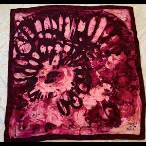 Jacques Heim silk burgundy & pink scarf 28 inches